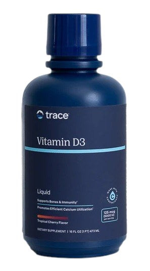 TRACE MINERALS šķidrais D3 vitamīns – ķiršu un citrusaugļu garša, 473 ml