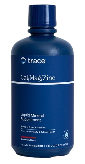 TRACE MINERALS šķidrs kalcijs/magnijs/cinks – zemeņu garša 946 ml
