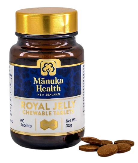 MANUKA HEALTH bišu pieniņa košļājamās tabletes 60 tabletes