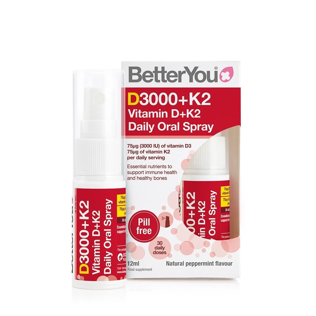 BETTERYOU vitamīna D3 + K2 MK7 aerosols 75 mcg 12 ml