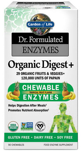 Dr. Formulated Digest+, Tropical Fruit - 90 chewables - Garden of Life