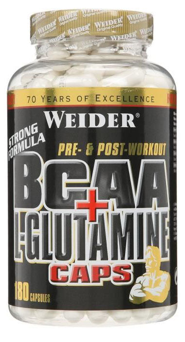 BCAA + L-Glutamine Caps - 180 caps - Weider