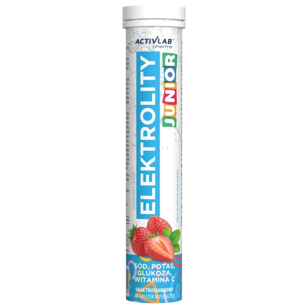 Activlab Pharma Elektrolity Junior, zemeņu - 20 putojošās tabletes