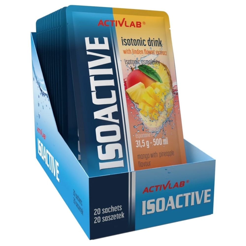 Activlab Isoactive funkcionālais izotoniskais dzēriens ar laimu, mango un ananāsiem - 20 paciņas