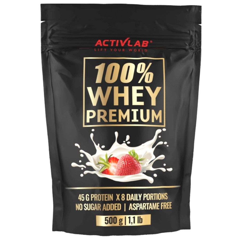 Activlab 100 % išrūgų baltymų papildas, braškių - 500 g - Magnis.lt