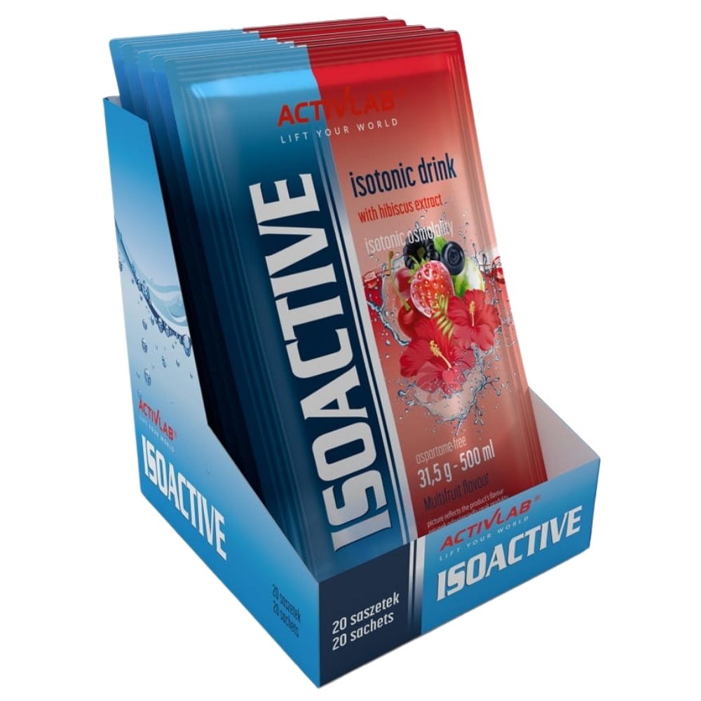 Activlab Isoactive funkcionālais izotoniskais dzēriens ar hibisku un vairākiem augļiem - 20 paciņas
