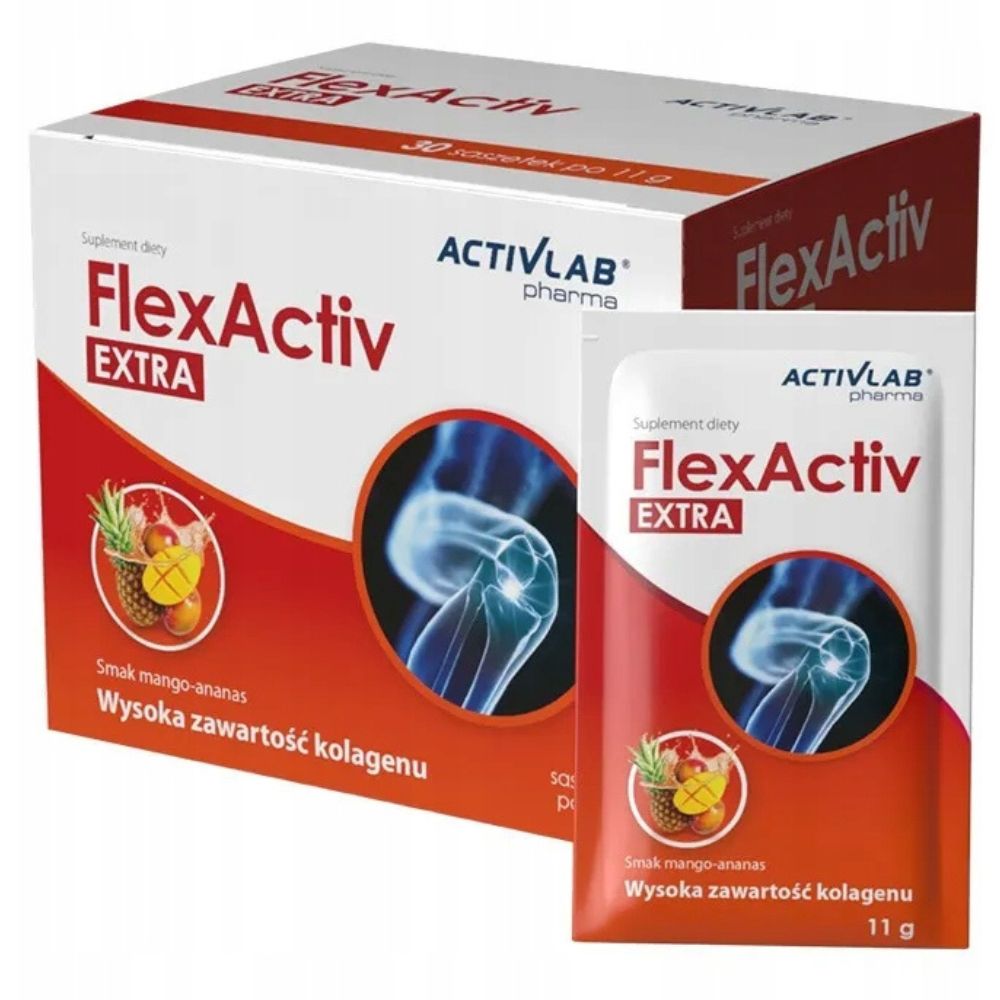 Activlab FlexActiv EXTRA kolagēns locītavām, mango un ananāsu - 30 paciņas