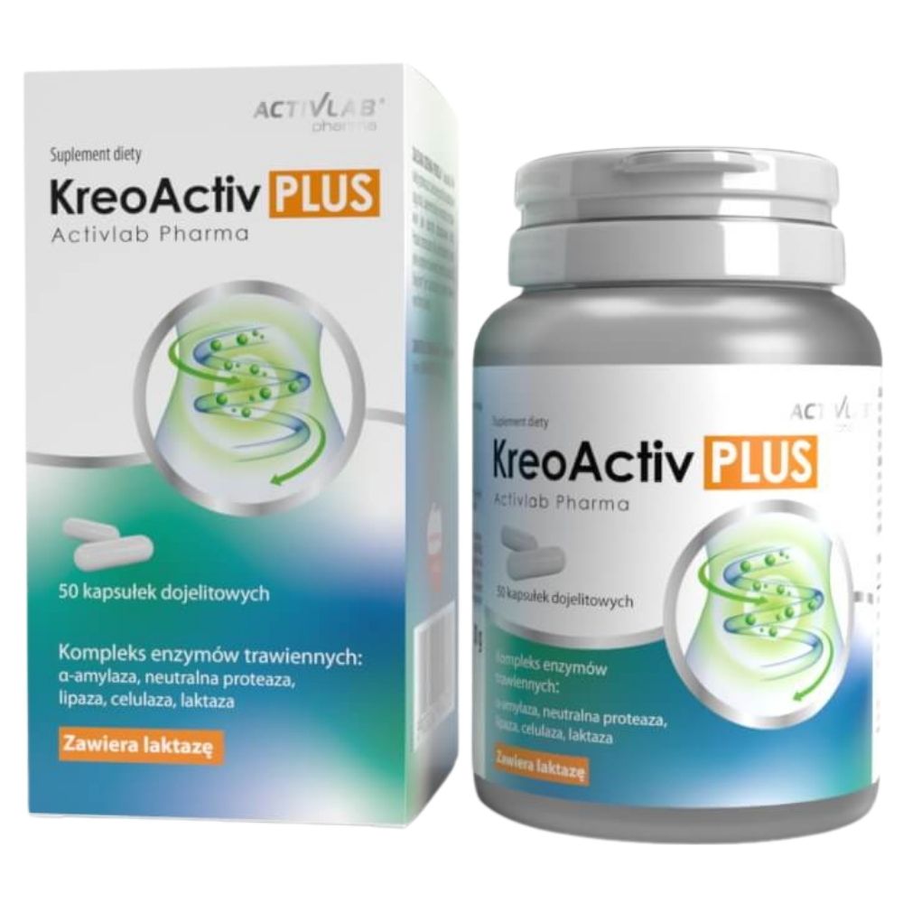 Activlab Pharma KreoActiv PLUS, virškinimo fermentai - 50 kapsulių - Magnis.lt