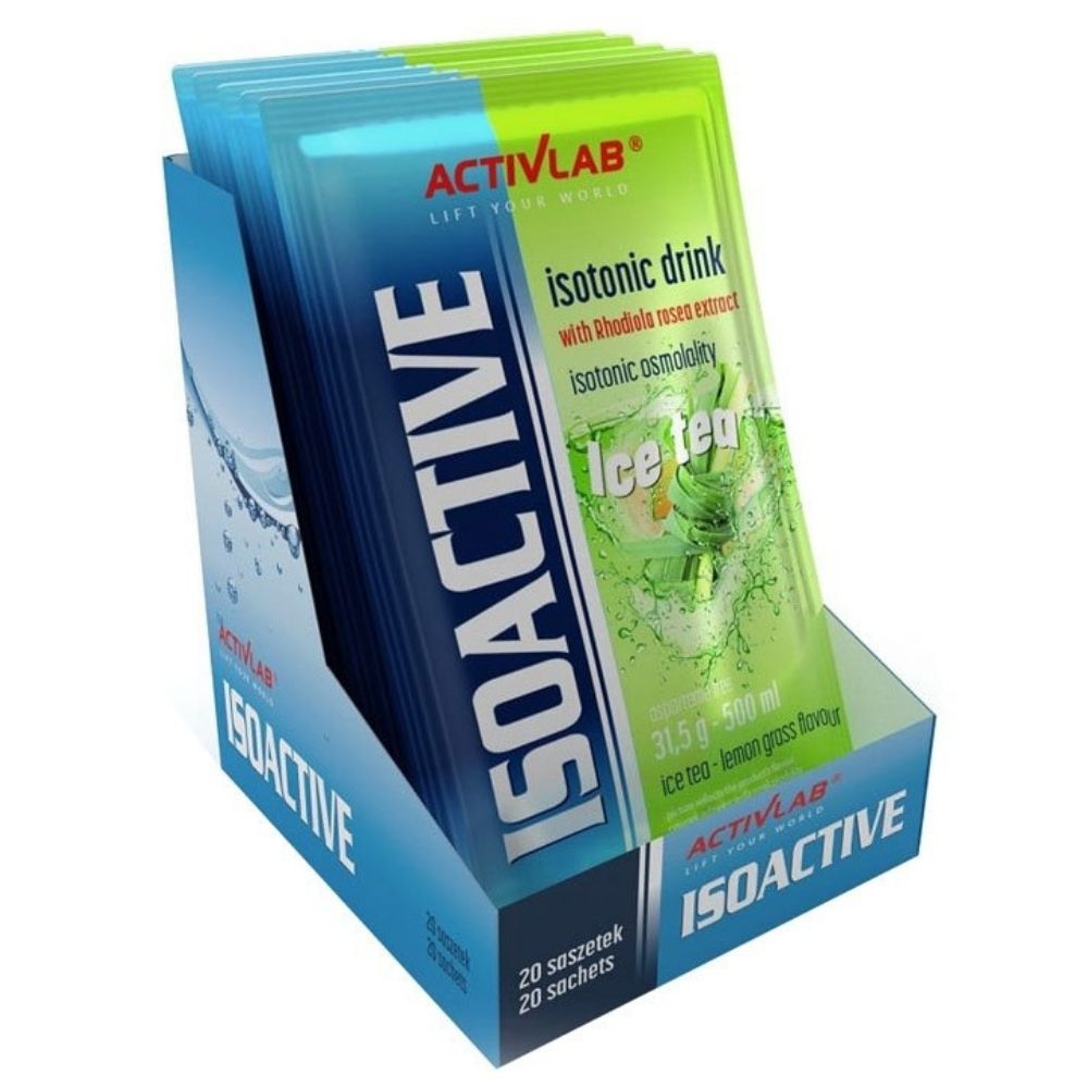Activlab Isoactive funkcionāls izotoniskais dzēriens ar rodiolu, citronzāles tēja – 20 paciņas