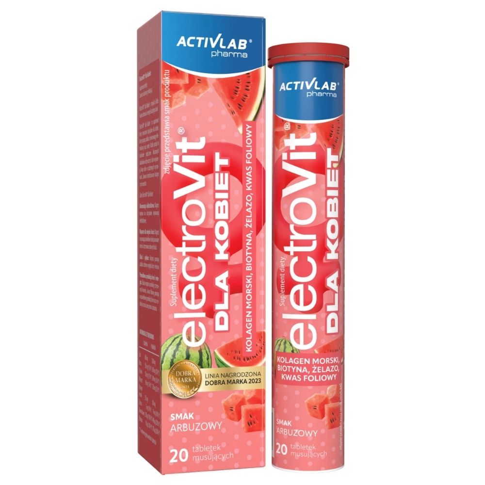 Activlab Pharma ElectroVit moterims, arbūzas - 20 putojančių tablečių - Magnis.lt