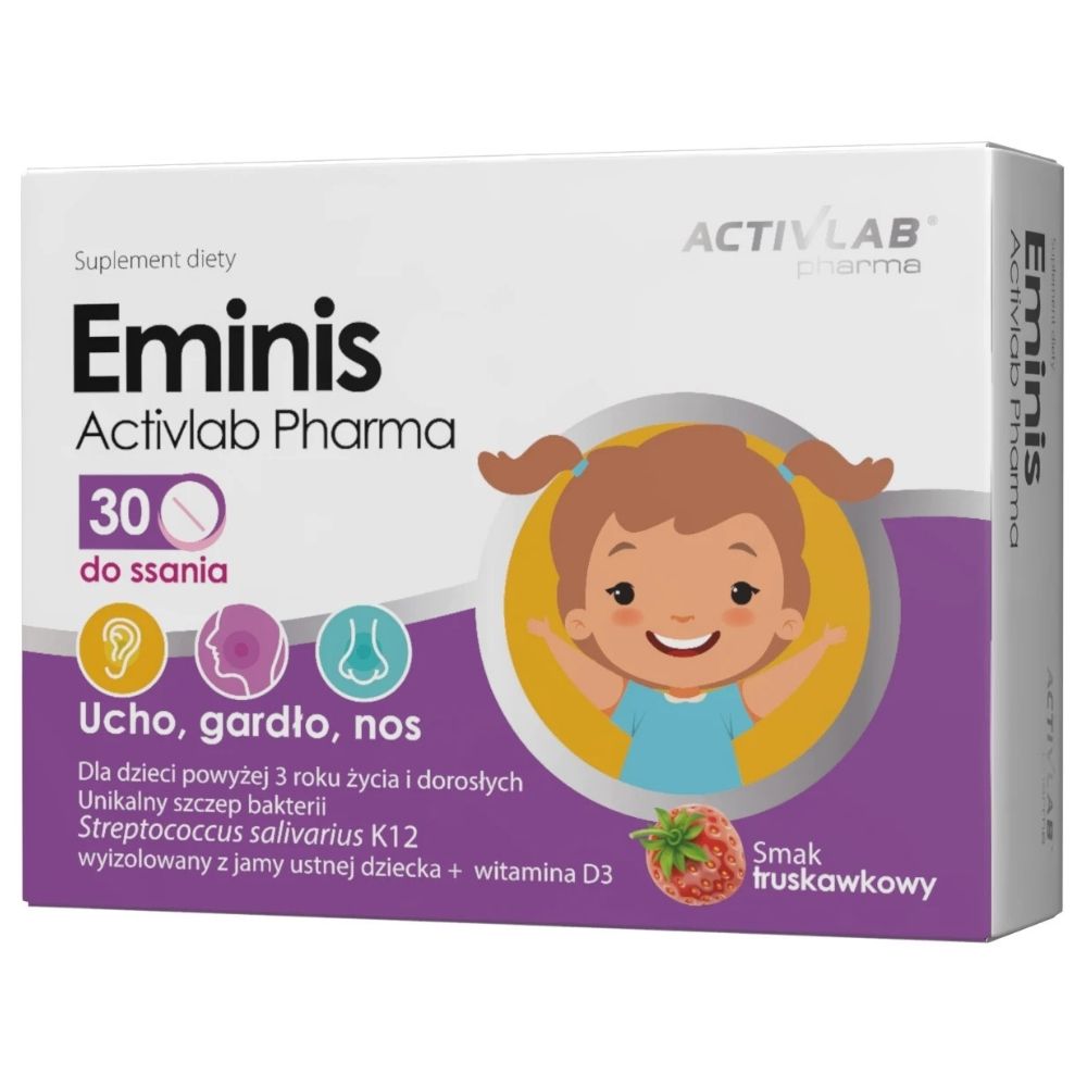 Activlab Pharma Eminis, braškių - 30 pastilių - Magnis.lt