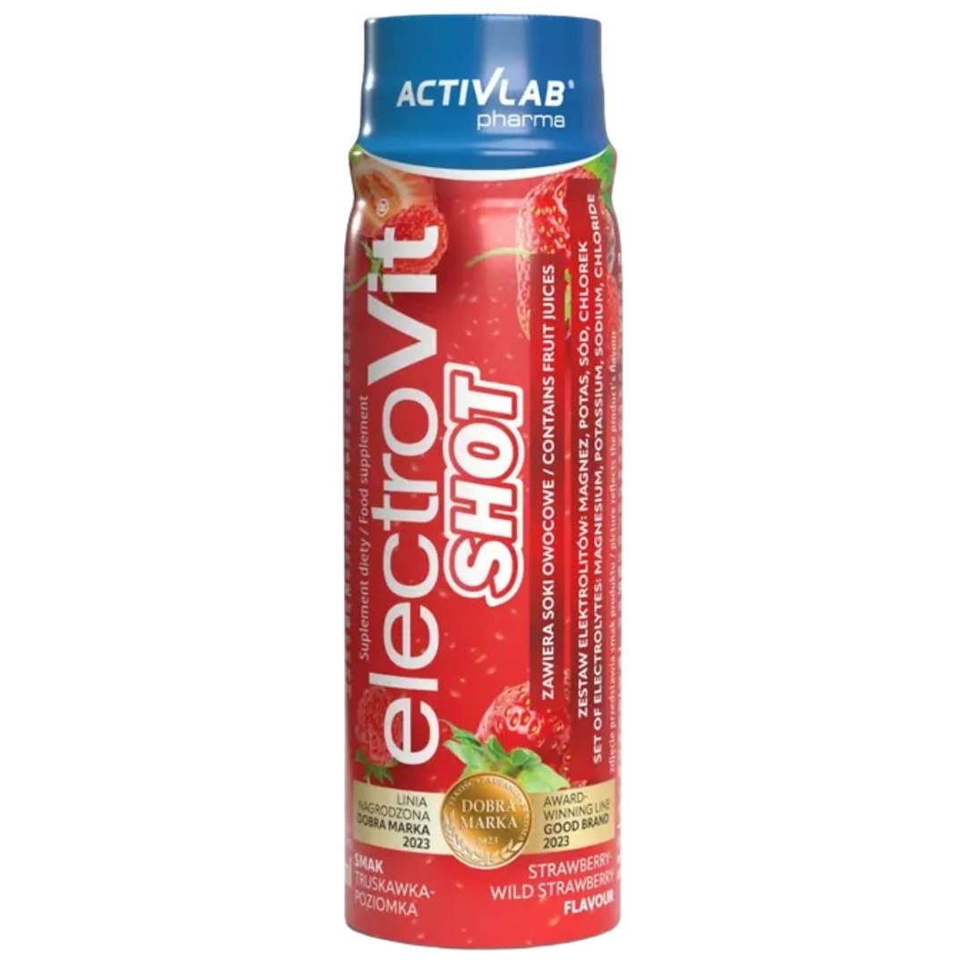Activlab ElectroVit Shot pirms treniņa, zemeņu un persiku - 80 ml