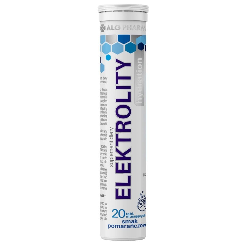 ALG Pharma Electrolytes hydration, apelsinas - 20 putojančių tablečių - Magnis.lt