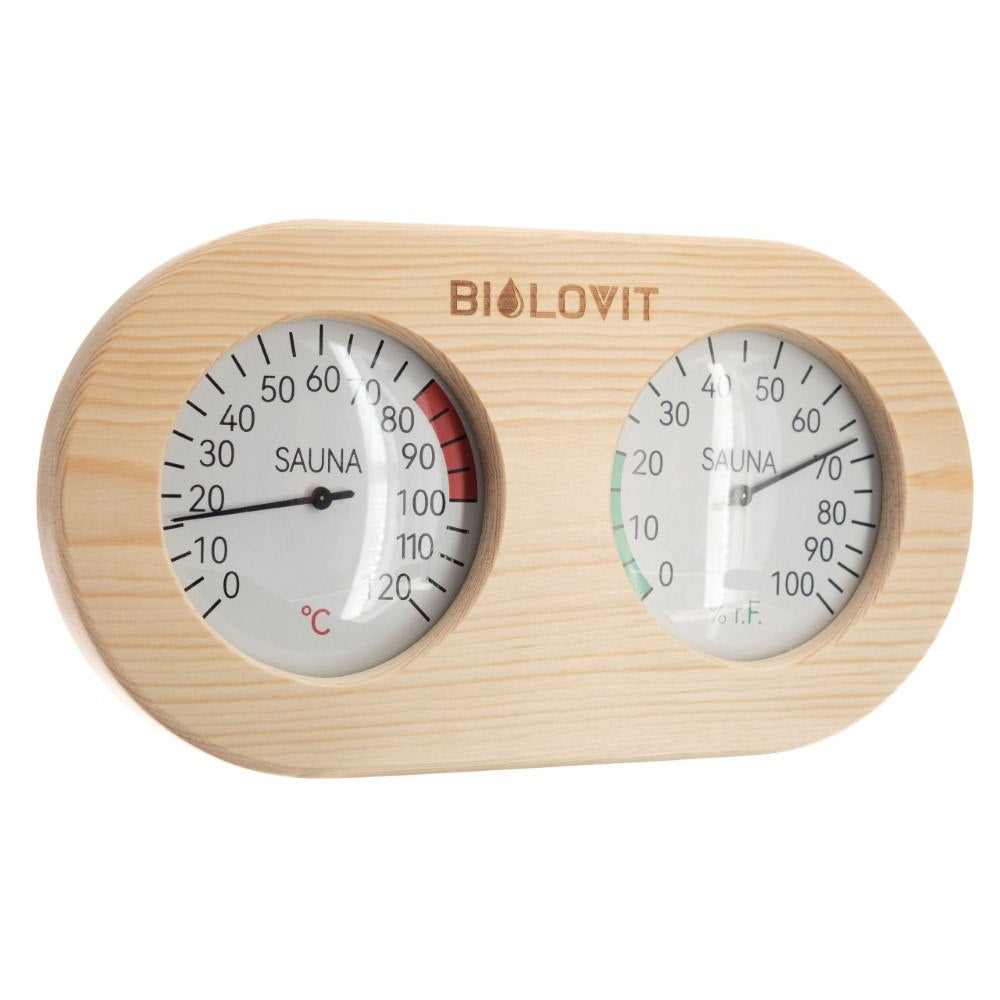 Bilovit priežu pirts termometrs ar higrometru