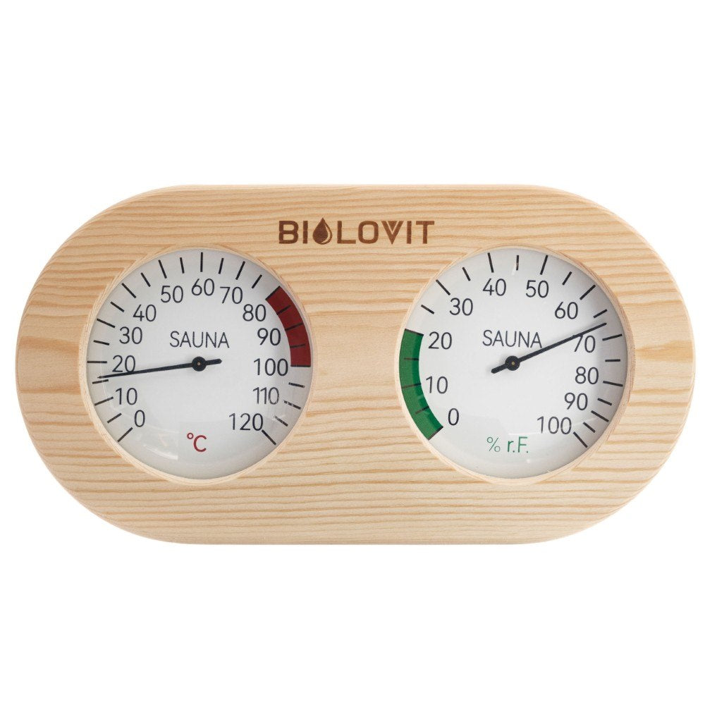 Bilovit priežu pirts termometrs ar higrometru