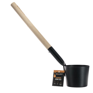 Bilovit - Melns alumīnija pirts kauss ar bērza rokturi 42cm