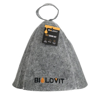 Bilovit pirts cepure pelēks filcs