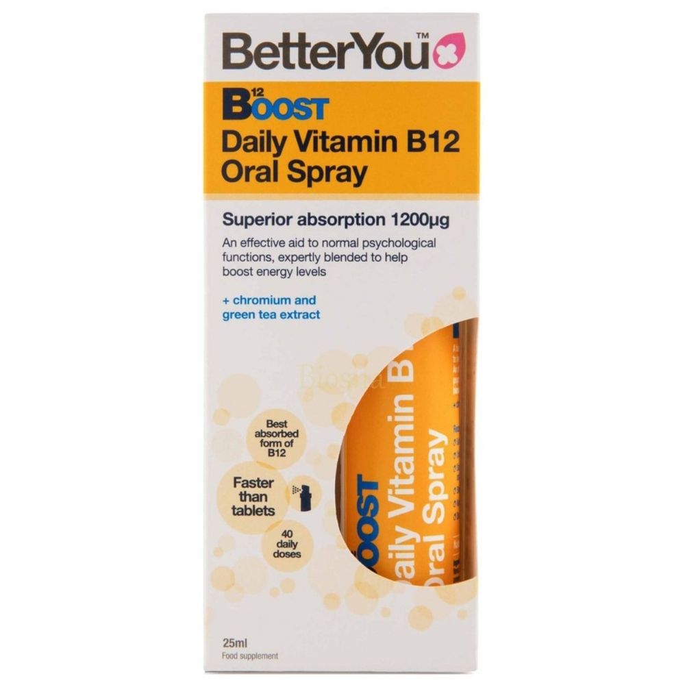 BetterYou vitamīna B12 aerosols, aprikožu – 25 ml