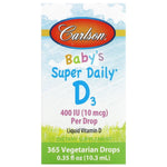 Carlson Labs D3 vitamīns bērniem un zīdaiņiem 400 SV - 10,3 ml (365 pilieni)