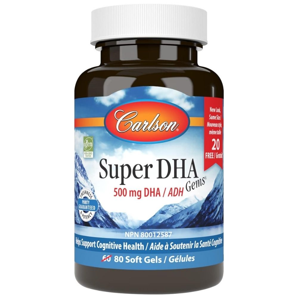 Carlson Labs Super DHA Gems 500 mg - 60 + 20 kapsulas