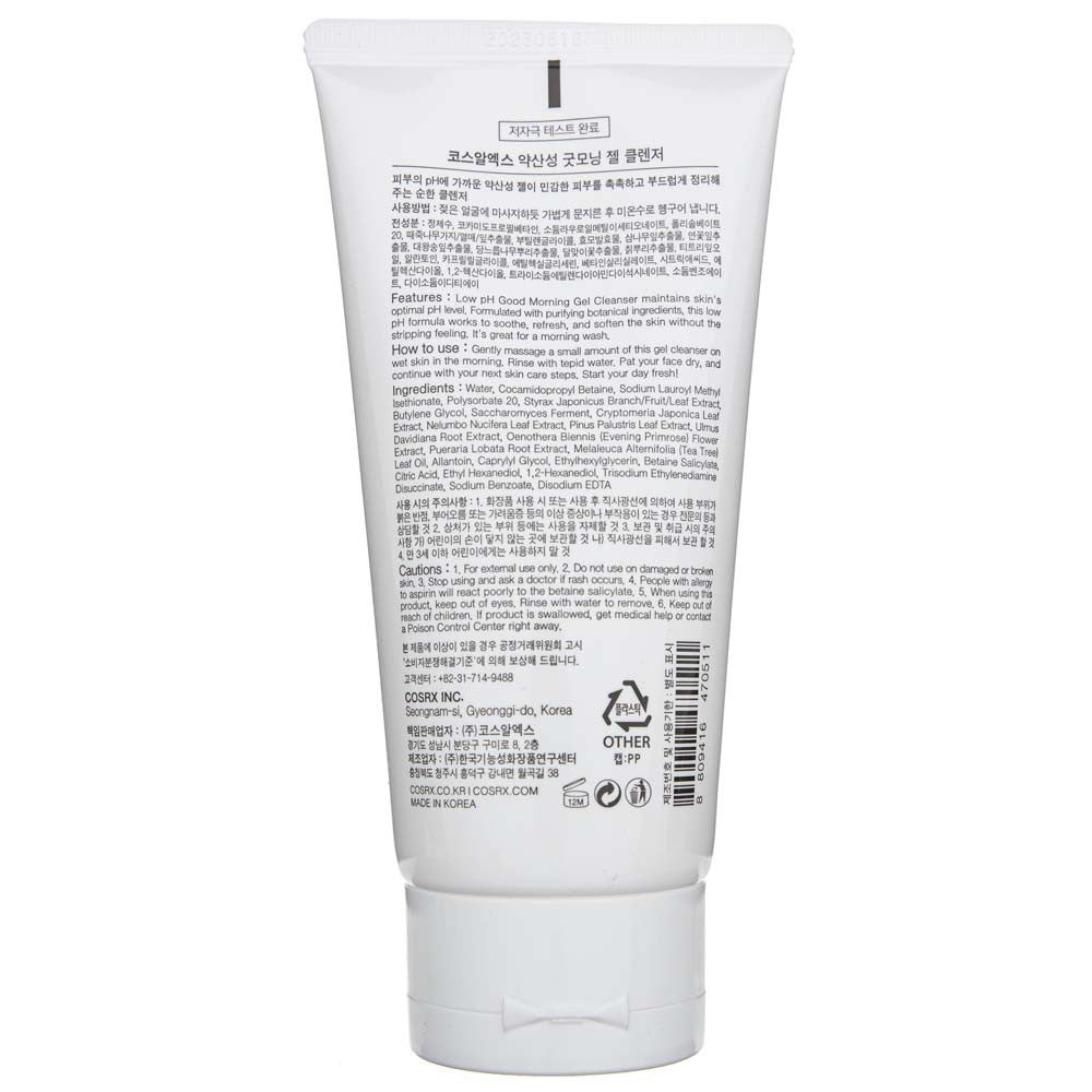 COSRX zema pH Good Morning želejas tīrīšanas līdzeklis - 150 ml
