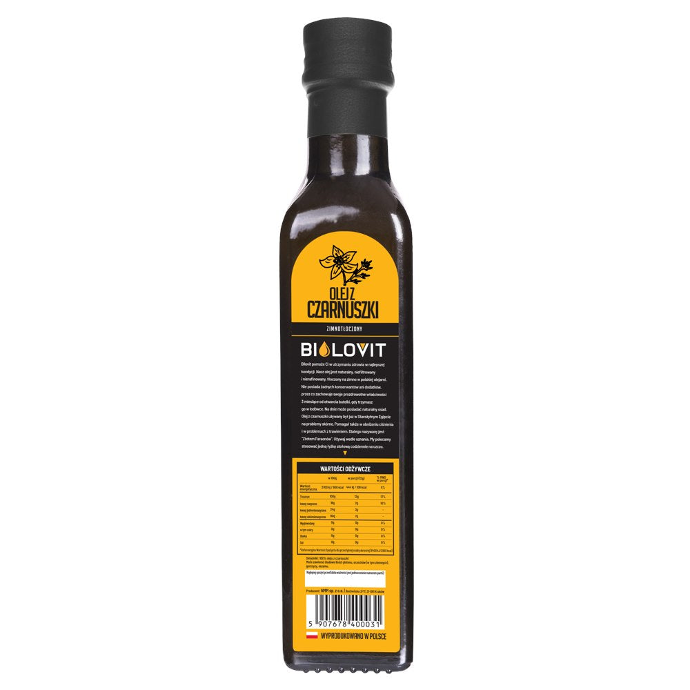 Bilovit šalto spaudimo juodųjų kmynų aliejus - 250 ml - Magnis.lt