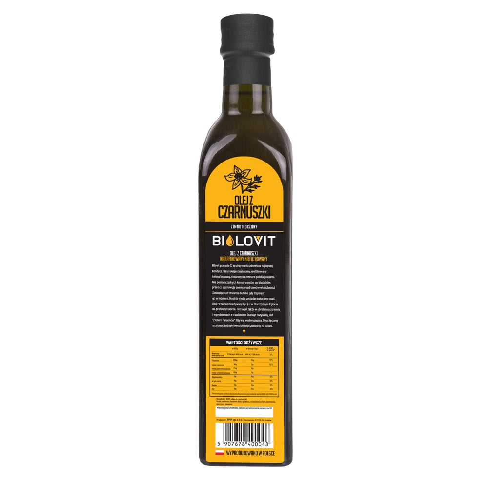 Bilovit Juodųjų kmynų aliejus šalto spaudimo - 500 ml - Magnis.lt