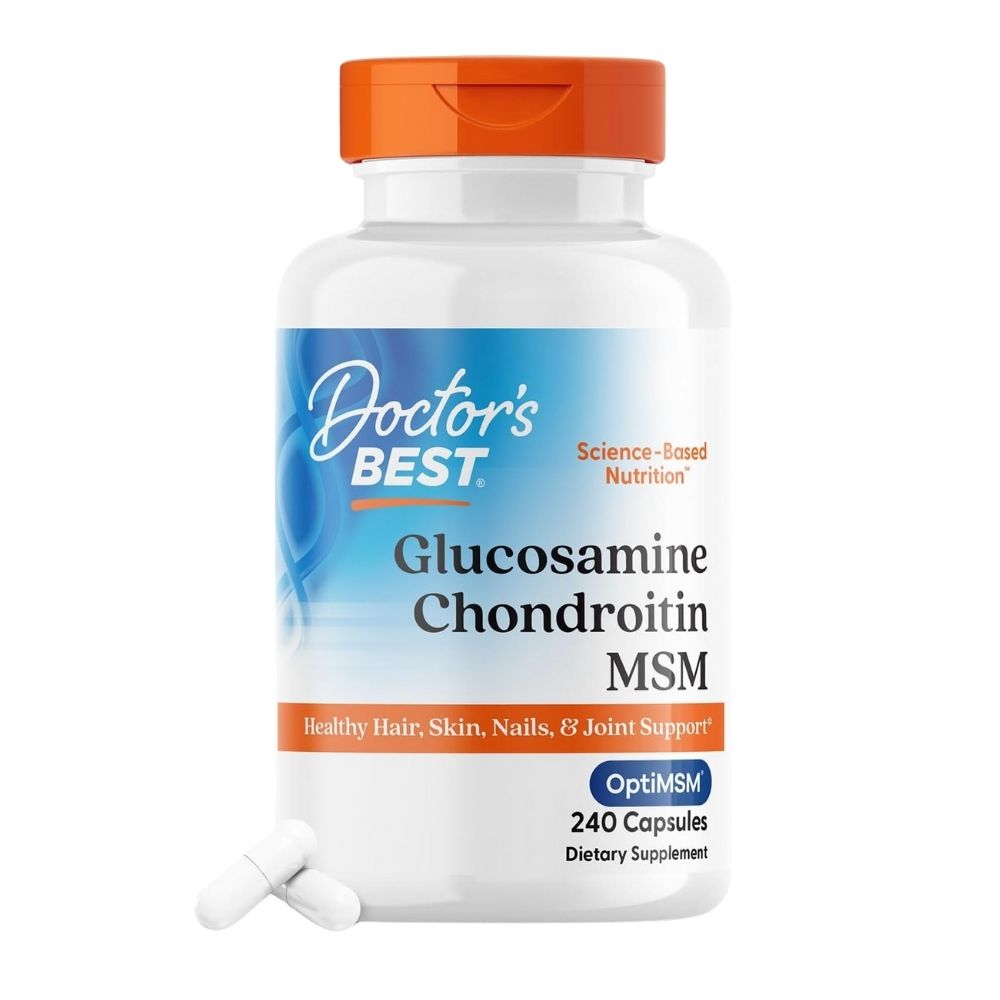 Doctor's Best gliukozaminas chondroitinas MSM su OptiMSM - 240 kapsulių - Magnis.lt