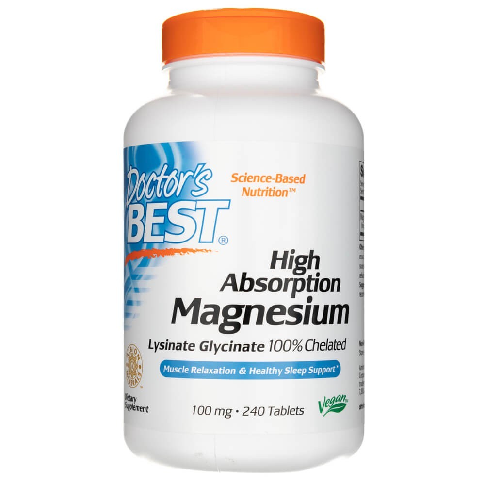 Doctor's Best augstas uzsūkšanās magnijs 100 mg - 240 tabletes