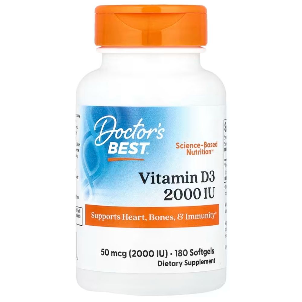 Doctor's Best D3 vitamīns 50 mcg – 180 kapsulas