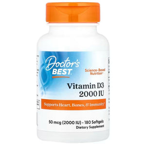 Doctor's Best D3 vitamīns 50 mcg – 180 kapsulas