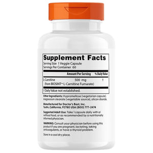 Doctor's Best L-karnitīna fumarāts ar Biosint karnitīniem 855 mg – 60 kapsulas