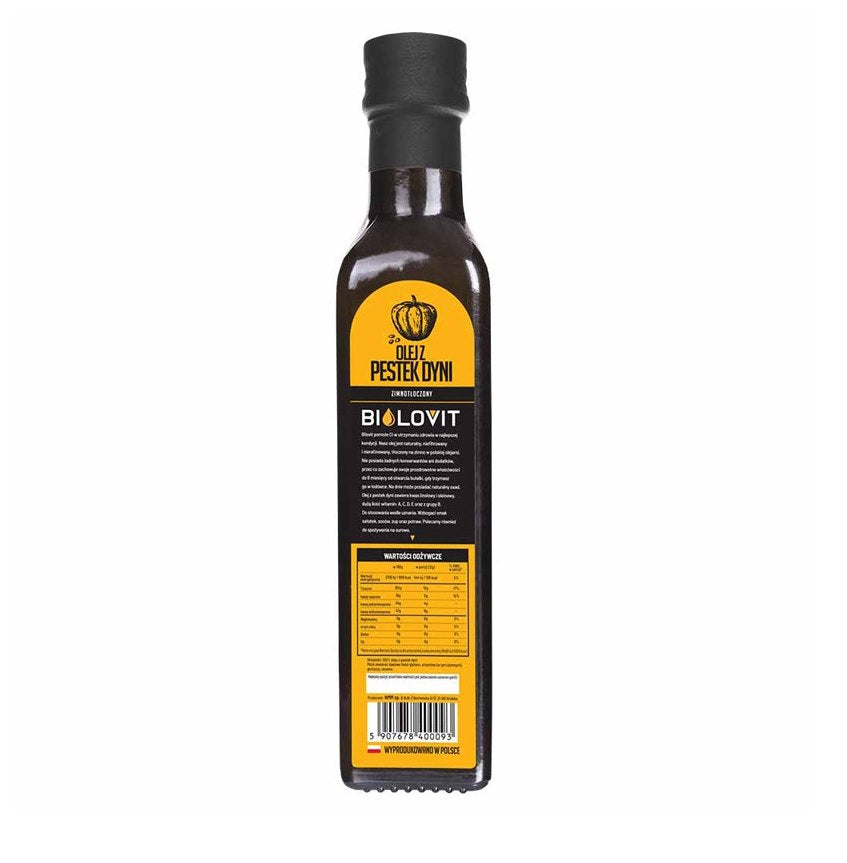 Bilovit Šaltai spaustas moliūgų sėklų aliejus - 250 ml - Magnis.lt