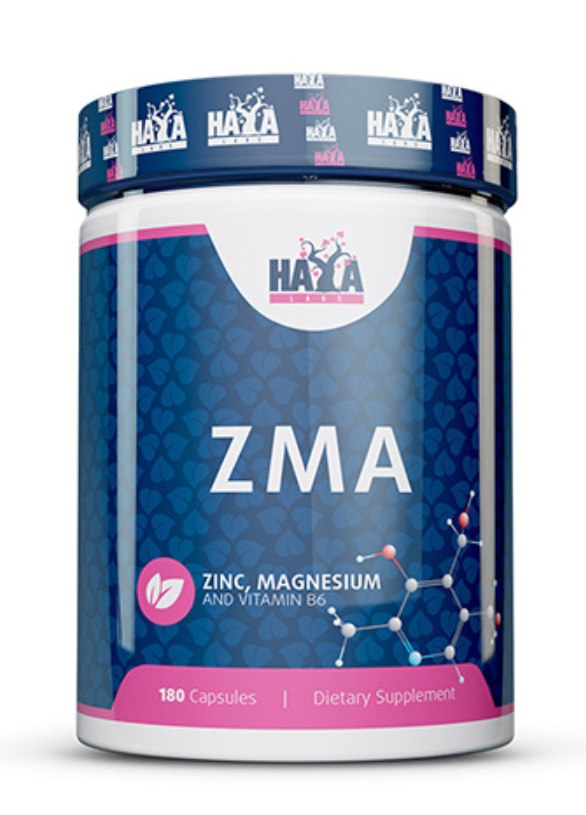 Haya Labs ZMA (magnis, cinkas, vitaminas B6) - 180 kapsulių - Magnis.lt