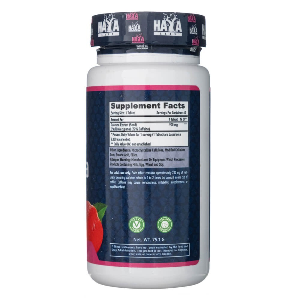 Haya Labs Guarana 900 mg - 60 tabletes