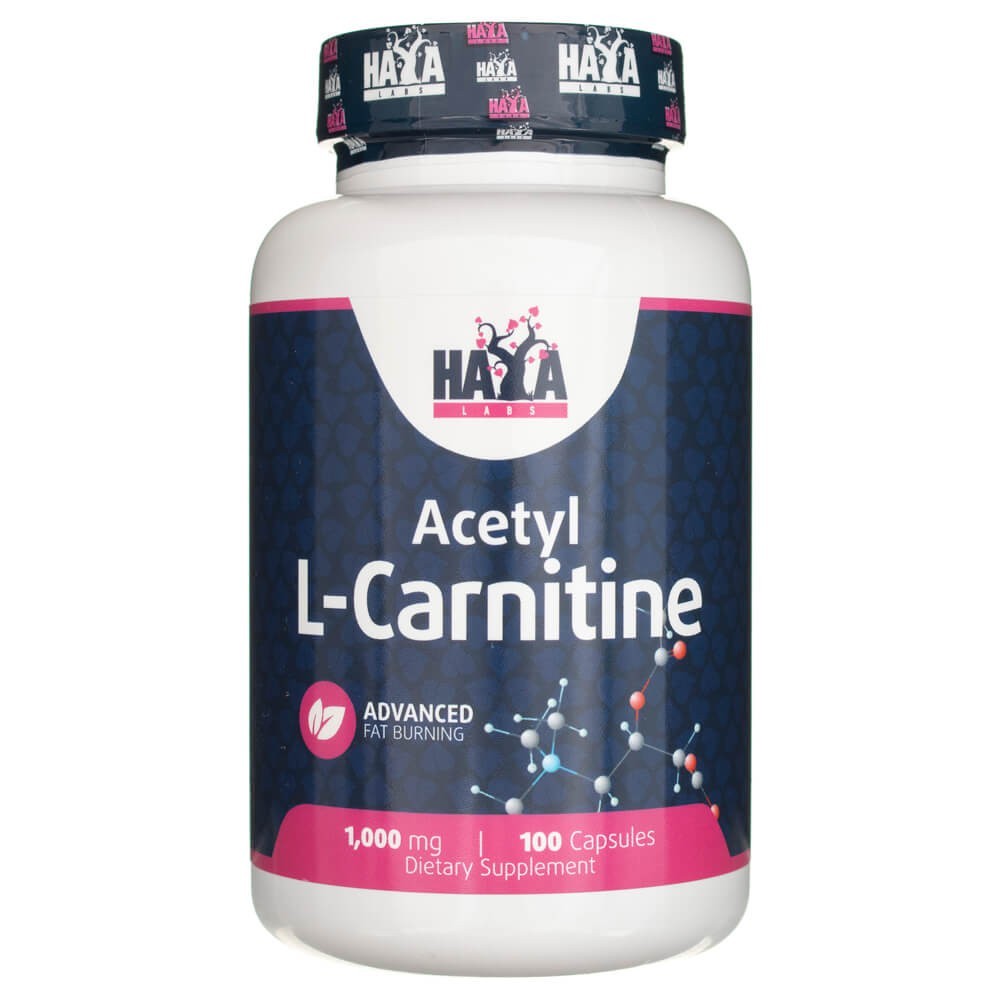 Haya Labs acetil-L-karnitīns 1000 mg – 100 kapsulas