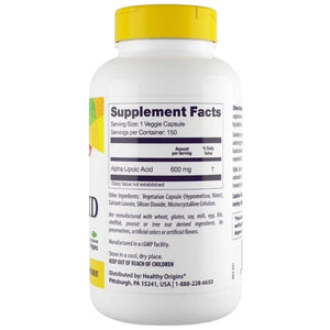 Healthy Origins alfa lipoinė rūgštis (ALA) 600 mg - 150 kapsulių - Magnis.lt