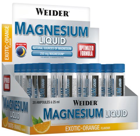 Magnesium Liquid, Exotic-Orange - 20 x 25 ml. - Weider