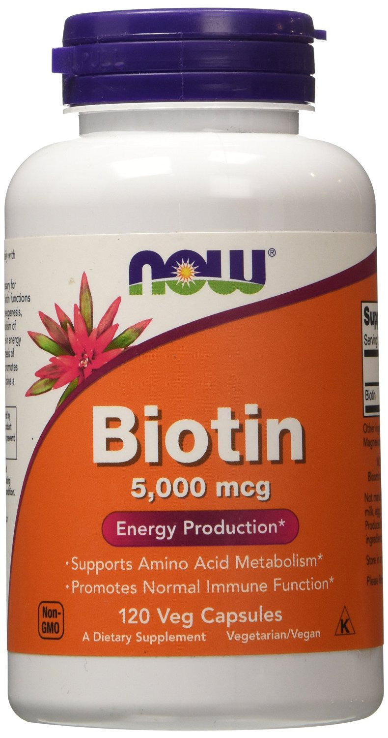 Biotin, 5000mcg - 120 vcaps - NOW Foods