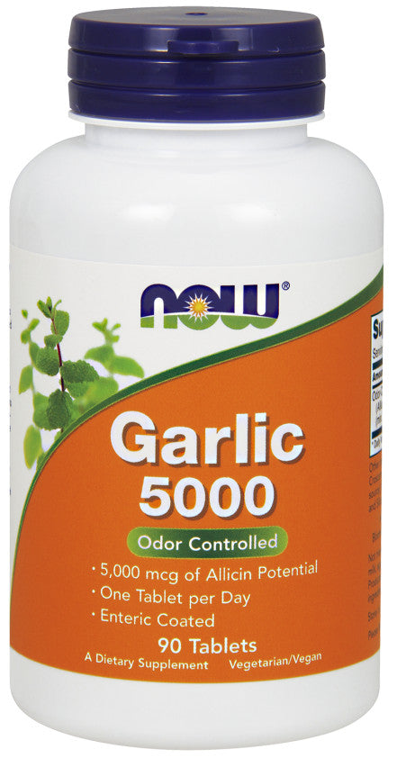 Garlic 5000, Odor Controlled - 90 tablets - NOW Foods