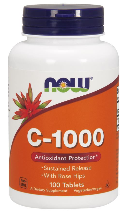 Vitamin C-1000 with Rose Hips - Sustained Release - 100 tablets - NOW Foods