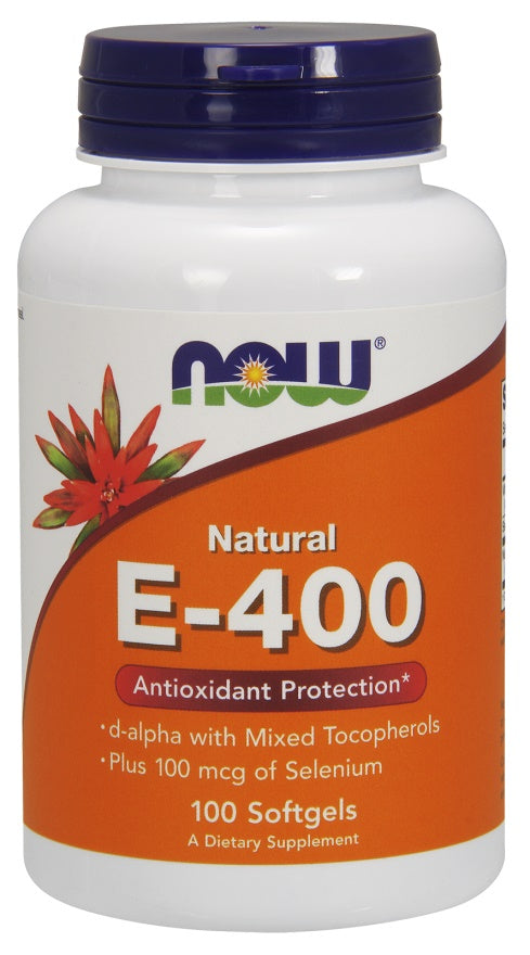 Vitamin E-400 IU with Selenium - 100 softgels - NOW Foods