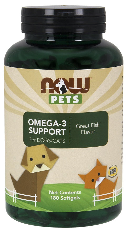 Pets, Omega-3 Support - 180 softgels - NOW Foods