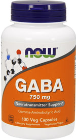 GABA, 750mg - 100 vcaps - NOW Foods
