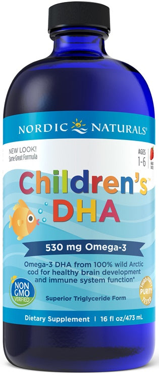 Children's DHA, 530mg Omega-3 Strawberry - 473 ml. - Nordic Naturals