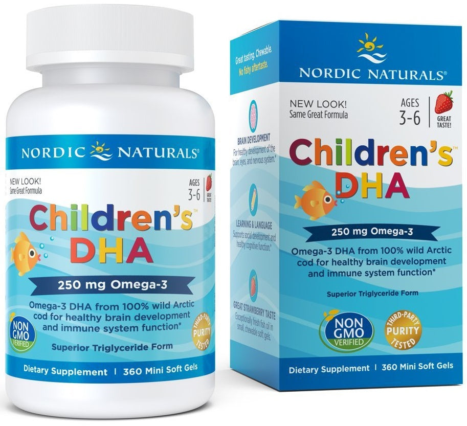 Children's DHA, 250mg Omega-3 Strawberry - 360 mini softgels - Nordic Naturals
