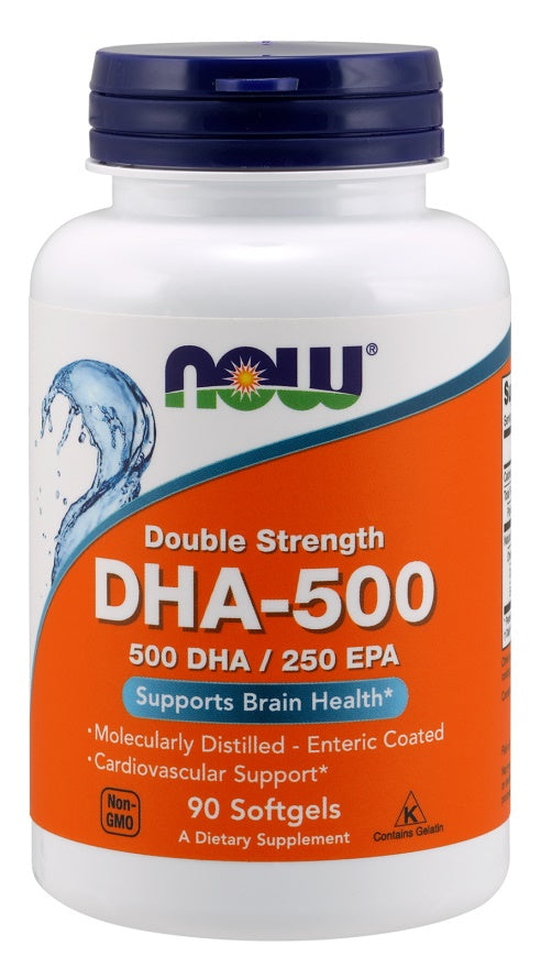DHA-500, 500 DHA / 250 EPA - 90 softgels - NOW Foods