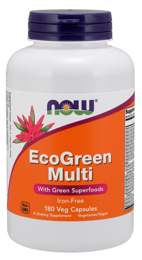 Green Multi, Iron Free - 180 vcaps - NOW Foods