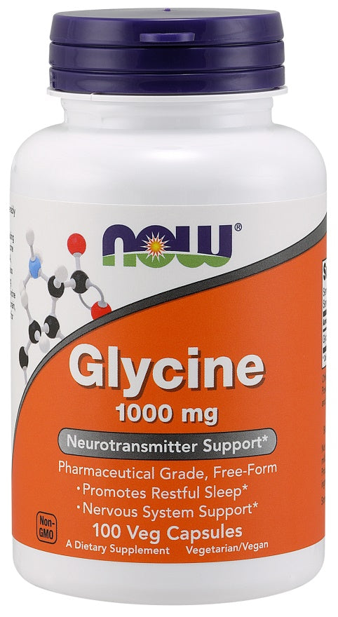 Glycine, 1000mg - 100 vcaps - NOW Foods
