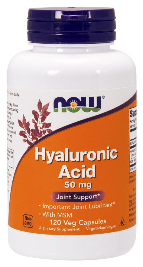 Hyaluronic Acid with MSM, 50mg - 120 vcaps - NOW Foods